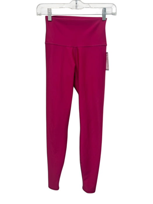 Alo Yoga Size XXS Fuschia Pink Satin Wide Waist Band Full Length Leggings Fuschia Pink / XXS