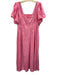 Show Me Your Mumu Size 1X Red Polyester Jacquard Puff Sleeve Zip Back Dress Red / 1X