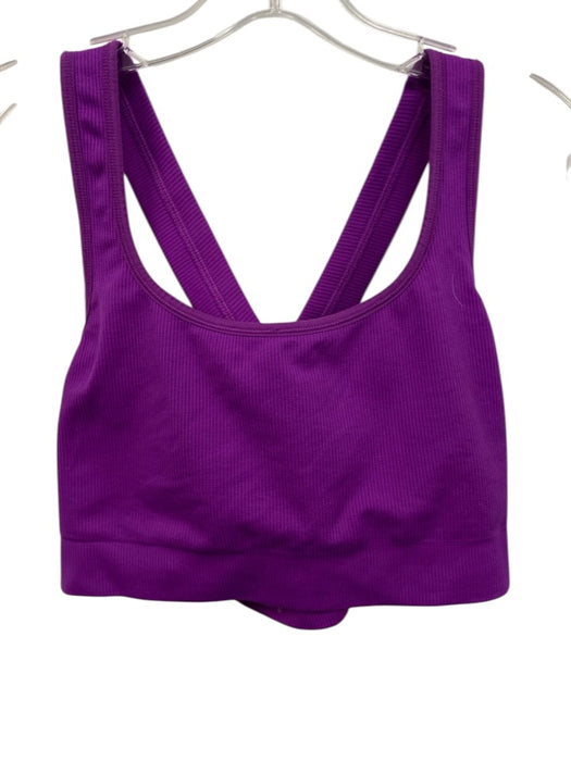 Athleta Size L Purple Synthetic Sleeveless Athletic Ribbed Top Purple / L