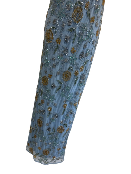 Mac Duggal Size 18 Blue Multi Polyester Sequined Back Slit Sleeveless Gown Blue Multi / 18