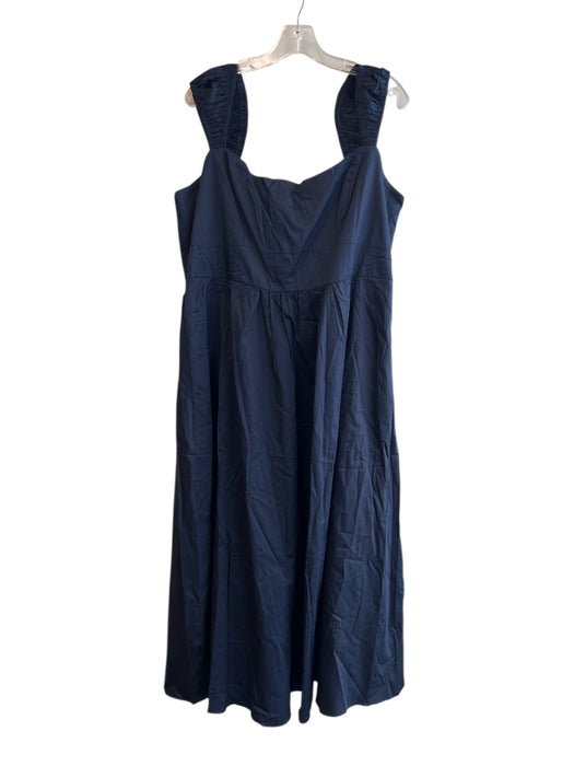 Tuckernuck Size XXXL Navy Cotton Sleeveless stretch back panel Pockets Dress Navy / XXXL