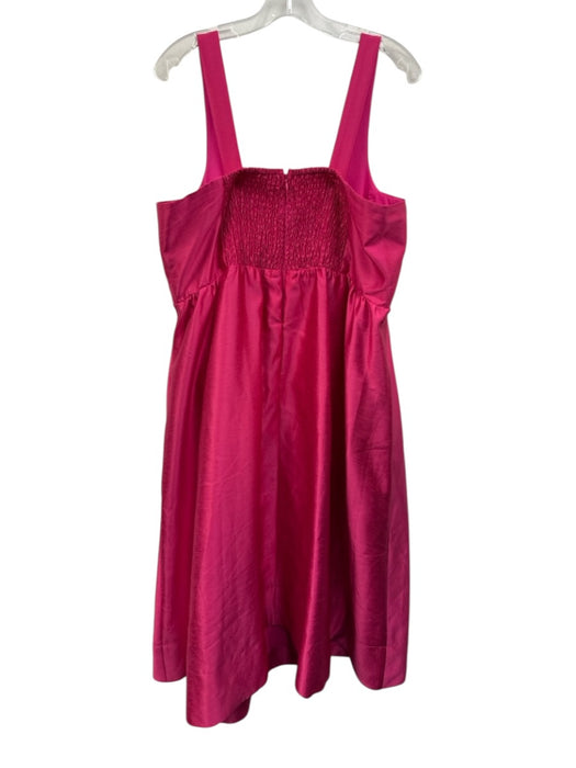 Tuckernuck Size XXXL Hot pink Rayon Blend Satin Zip Back Smocked Back Maxi Dress Hot pink / XXXL