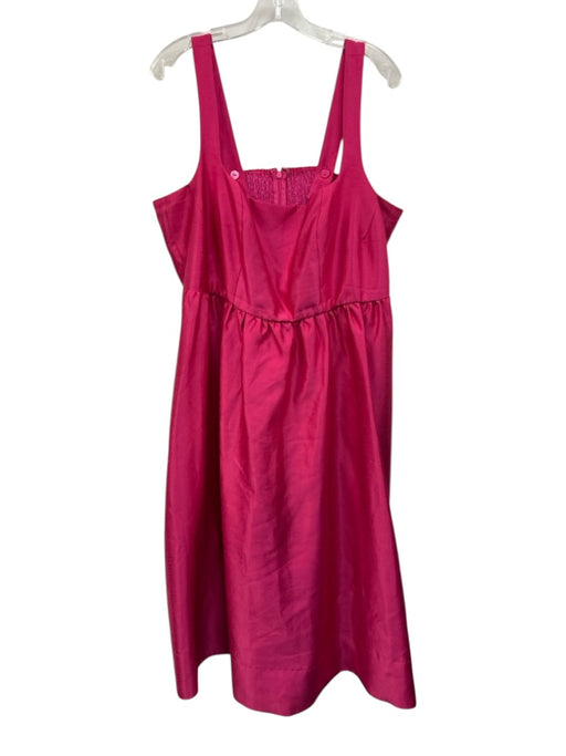 Tuckernuck Size XXXL Hot pink Rayon Blend Satin Zip Back Smocked Back Maxi Dress Hot pink / XXXL