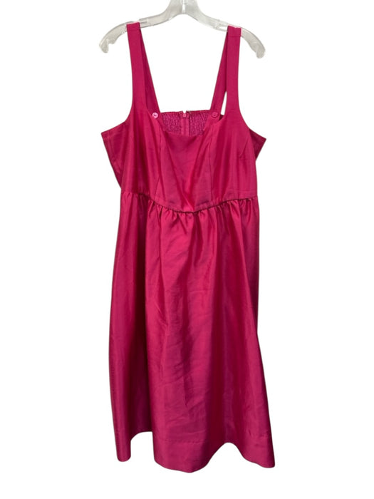 Tuckernuck Size XXXL Hot pink Rayon Blend Satin Zip Back Smocked Back Maxi Dress Hot pink / XXXL