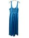 Show Me Your Mumu Size XXL Blue Polyester Square Neck Satin Zip Back Maxi Dress Blue / XXL