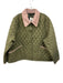 Barbour Size 16 Army Green Synthetic Quilted Collared Cropped Coat Army Green / 16