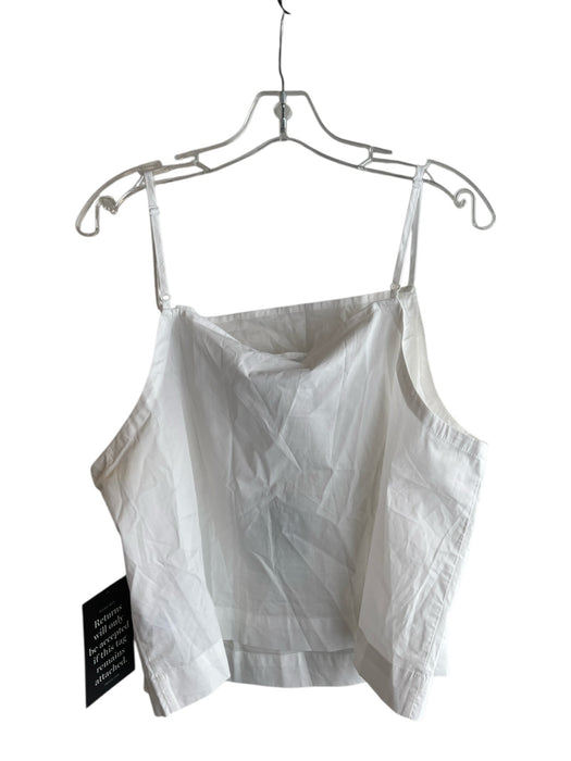Tuckernuck Size XXL White Cotton Adjustable Spaghetti Straps Square Neck Top White / XXL