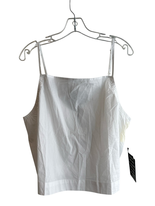Tuckernuck Size XXL White Cotton Adjustable Spaghetti Straps Square Neck Top White / XXL