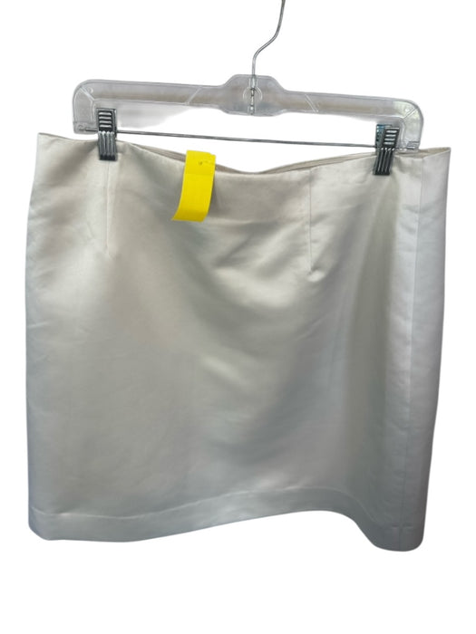 J.Crew Black Label Size Est xl Cream Satin Wrap Midi Pencil Skirt Cream / Est xl