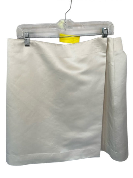 J.Crew Black Label Size Est xl Cream Satin Wrap Midi Pencil Skirt Cream / Est xl