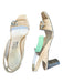 Salvatore Ferragamo Shoe Size 9 Tan & Silver Suede Block Heel Toggle Sandals Tan & Silver / 9