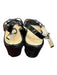 Prada Shoe Size 40 Black Patent Leather Woven Heel Ankle Strap Sandal Wedges Black / 40