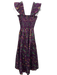 Hill House x Stephanie Fishwick Size XS Burgundy, Green & Multi Cotton Dress Burgundy, Green & Multi / XS