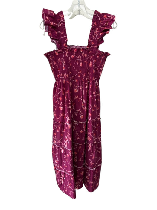 Hill House Size S Purple & Multi Cotton Sleeveless Smocked Bodice Floral Dress Purple & Multi / S