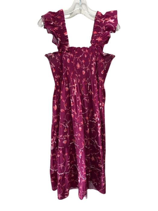 Hill House Size S Purple & Multi Cotton Sleeveless Smocked Bodice Floral Dress Purple & Multi / S