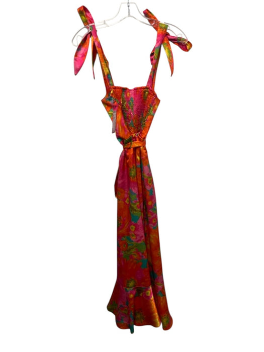 Show Me Your Mumu Size M Orange & Multi Polyester Abstract Floral Dress Orange & Multi / M