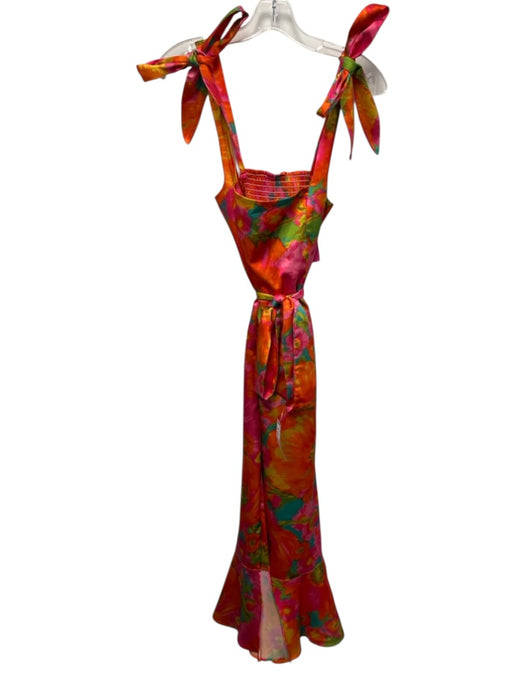 Show Me Your Mumu Size M Orange & Multi Polyester Abstract Floral Dress Orange & Multi / M