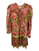 Farm Rio Size S Pink, Green & White Cotton Botanical Swiss Dot Dress Pink, Green & White / S