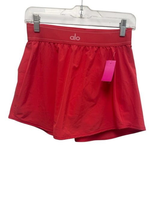Alo Size M Coral Pink Polyester Blend Elastic Waist A Line Skort Skirt Coral Pink / M