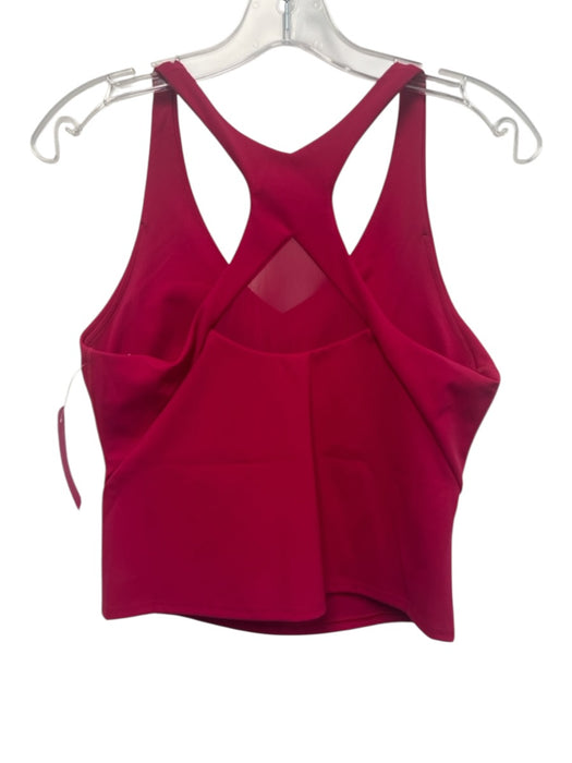 Spanx Size S Fuchsia Pink Polyester Blend Racer Back Mesh Panel Built In Bra Top Fuchsia Pink / S