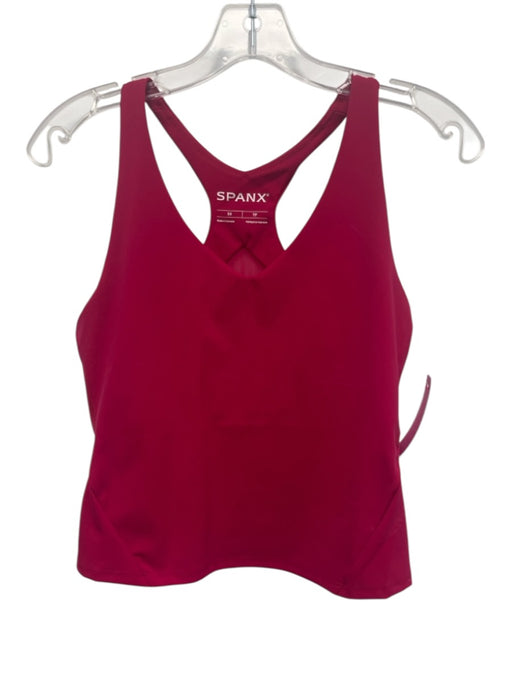 Spanx Size XS Fuchsia Pink Polyester Blend Racer Back Mesh Panel Tank Top Fuchsia Pink / XS