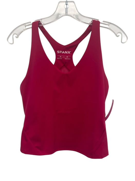 Spanx Size XS Fuchsia Pink Polyester Blend Racer Back Mesh Panel Tank Top Fuchsia Pink / XS