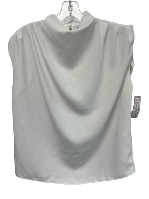 Amanda Uprichard Size S White Polyester Cap Sleeve Draped high neck Top White / S