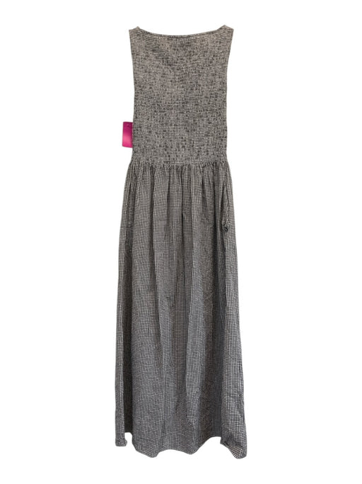 Hill House Size XS Brown & White Sleeveless Gingham Smocked Midi Dress Brown & White / XS