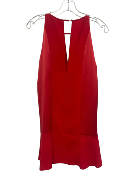 Parker Size S Red Polyester Sleeveless Fabric Block Keyhole Front & Back Dress Red / S