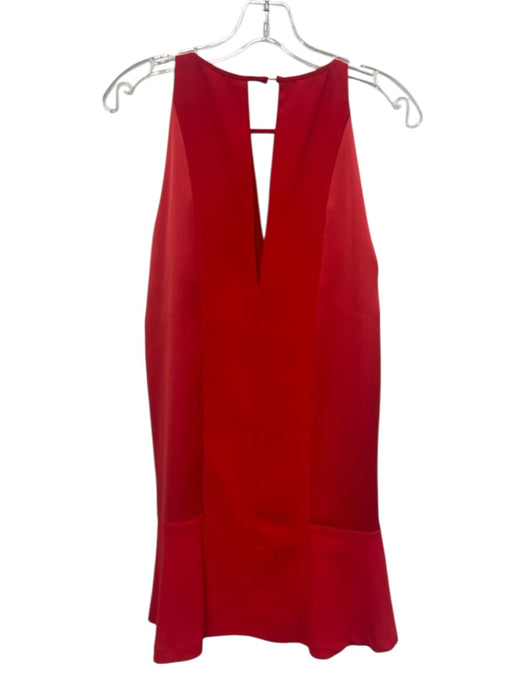 Parker Size S Red Polyester Sleeveless Fabric Block Keyhole Front & Back Dress Red / S