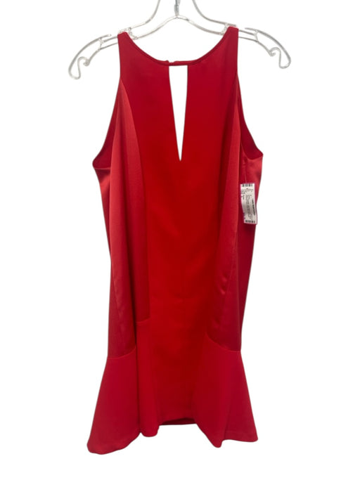 Parker Size S Red Polyester Sleeveless Fabric Block Keyhole Front & Back Dress Red / S