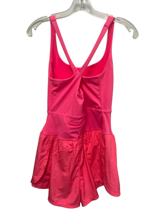 FP Movement Size M Neon Pink Polyamide Blend Criss Cross Back pocket Romper Neon Pink / M