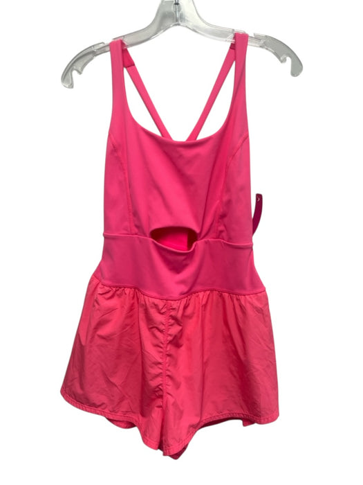 FP Movement Size M Neon Pink Polyamide Blend Criss Cross Back pocket Romper Neon Pink / M