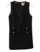 Tuckernuck Size Small Black Polyester Sleeveless Tweed Button Detail Dress Black / Small
