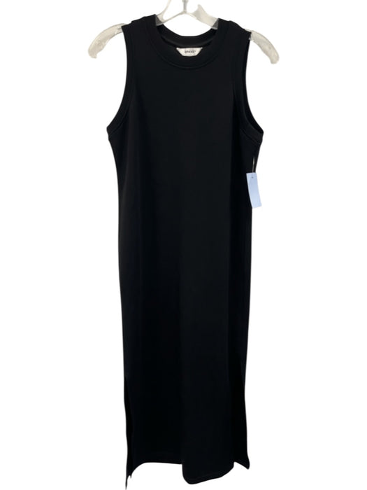 Spanx Size XS Black Modal Blend Sleeveless Maxi Side Slit Crew Neck Dress Black / XS