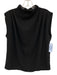 Amanda Uprichard Size Small Black Polyester Sleeveless Mock Neck Pleated Top Black / Small