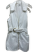 Mumu Size M White & Gold Cotton Denim Sleeveless Gold Zipper Elastic Waist Dress White & Gold / M