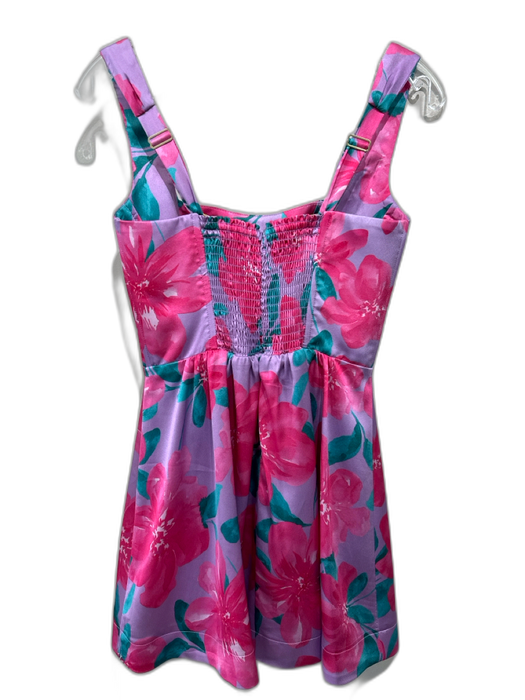 Mumu Size M Lavender, Pink & Multi Polyester Sleeveless Floral bustier Dress Lavender, Pink & Multi / M