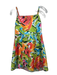 Mumu Size M Orange, Green & Multi Polyester Spaghetti Strap Floral Dress Orange, Green & Multi / M