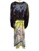 Oliphant Size Large Cream & Multi Print Abstract Wrap Maxi Dress Cream & Multi Print / Large