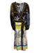 Oliphant Size Large Cream & Multi Print Abstract Wrap Maxi Dress Cream & Multi Print / Large