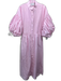 Marielle Size M/L Light Pink Cotton Pintucked Puff Sleeves Tie Detail Dress Light Pink / M/L