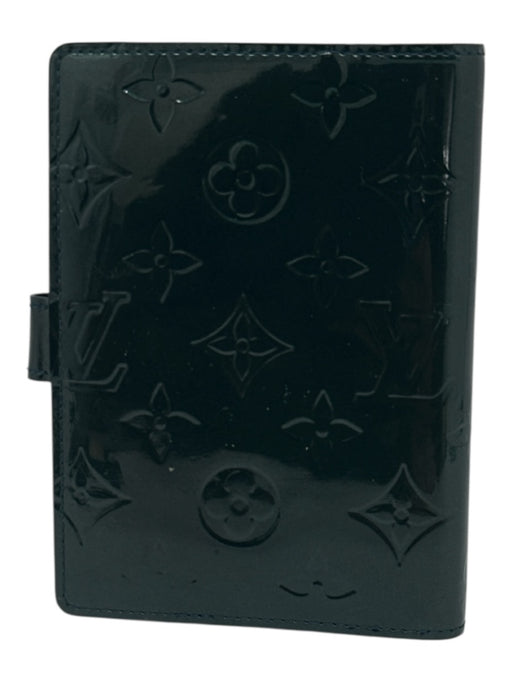 Louis Vuitton Dark Emerald Green Patent Leather Logo Embossed Agenda Wallets Dark Emerald Green
