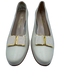 Salvatore Ferragamo Shoe Size 10 Cream & Gold Leather Grossgrain ribbon Flats Cream & Gold / 10