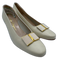 Salvatore Ferragamo Shoe Size 10 Cream & Gold Leather Grossgrain ribbon Flats Cream & Gold / 10