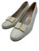 Salvatore Ferragamo Shoe Size 10 Cream & Gold Leather Grossgrain ribbon Flats Cream & Gold / 10