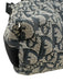 Christian Dior Blue, Gray & Black Canvas jaquard Logo Zip Top Crossbody Bag Blue, Gray & Black / Large