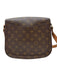 Louis Vuitton Brown & Tan Coated Canvas Brass Hardware Monogram Crossbody Bag Brown & Tan / Small
