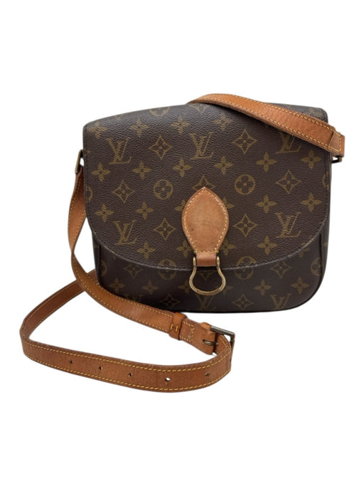 Louis Vuitton Brown & Tan Coated Canvas Brass Hardware Monogram Crossbody Bag Brown & Tan / Small