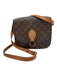 Louis Vuitton Brown & Tan Coated Canvas Brass Hardware Monogram Crossbody Bag Brown & Tan / Small